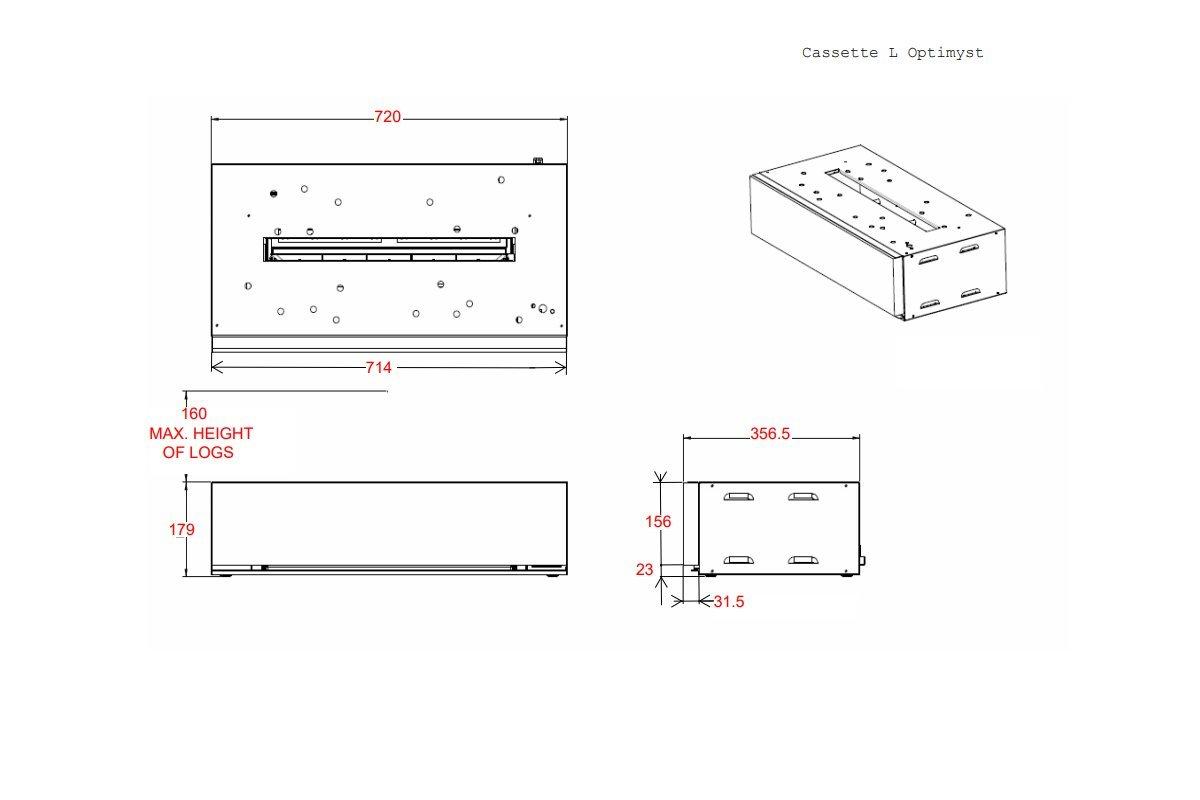 Dimplex Opti-myst Cassette L Pebbles elektrische haard